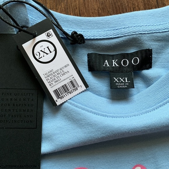 Akoo Men’s Nominee Tee Blue Size 2XL NWT - Picture 3 of 7